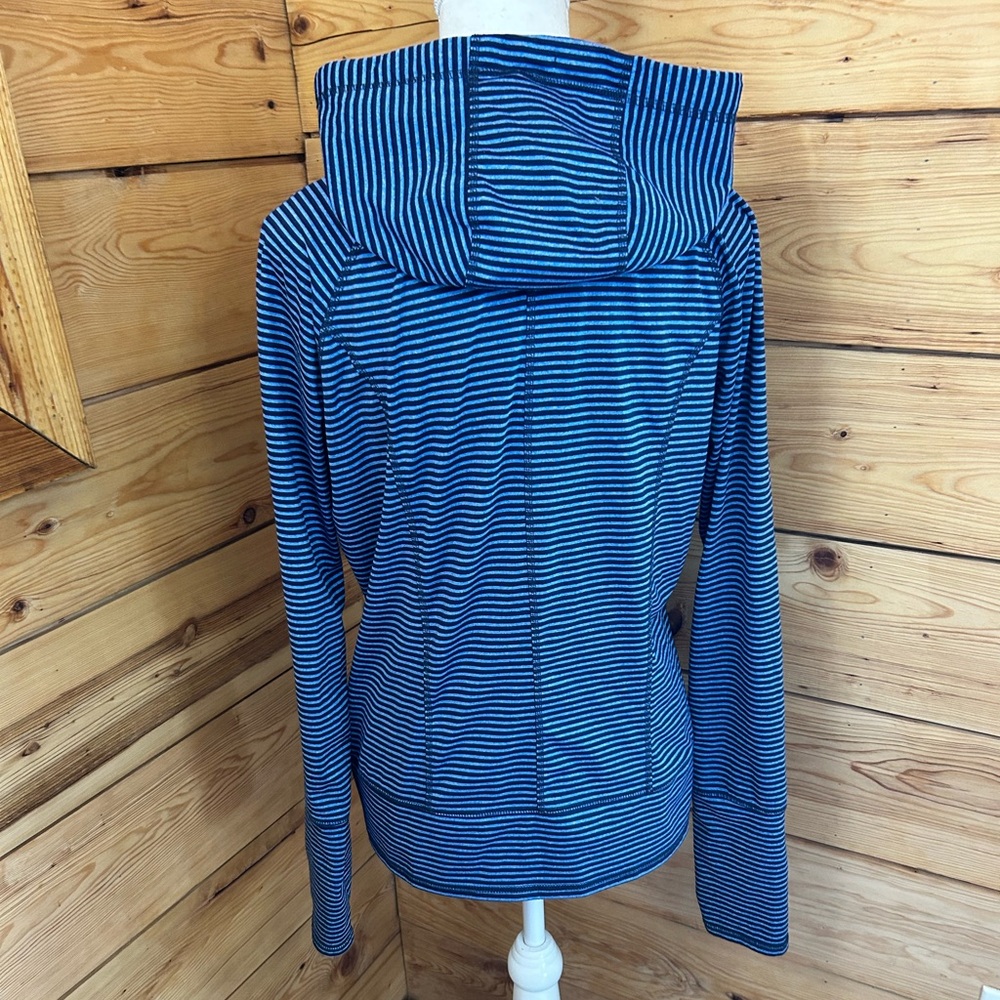 Navy Striped Women's Size Large Hoodie Jacket Shambhala Music Festival Streetwea - Picture 5 of 7